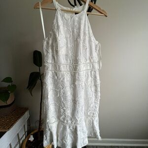 INC Floral Elegant White Lace Dress